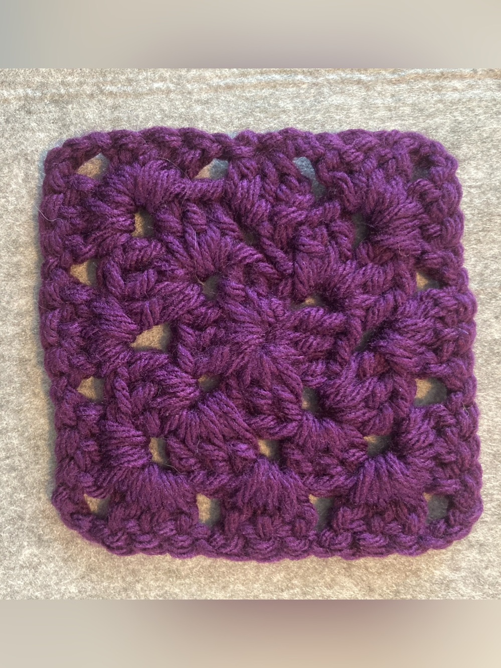 Handmade Purple Crochet Granny Square - Women Accessories
